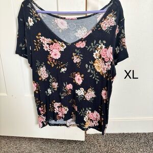 Floral V-Neck Women's Top